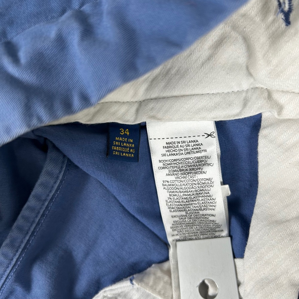 Polo Ralph Lauren Chino Shorts Mens 34 Blue Stretch Classic Fit - Picture 6 of 9